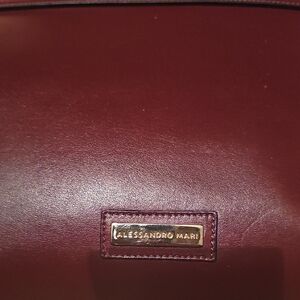 Alessandro Mari Burgundy Leather Bag